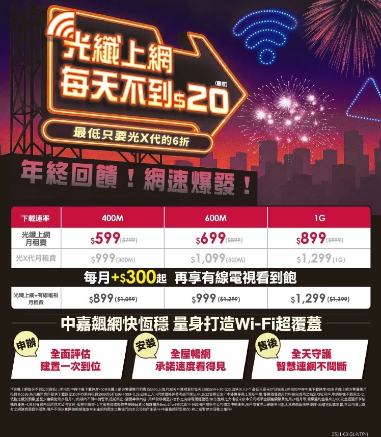 中永和網路優惠來了！中嘉寬頻｜新視波網路最低只要 $599 起